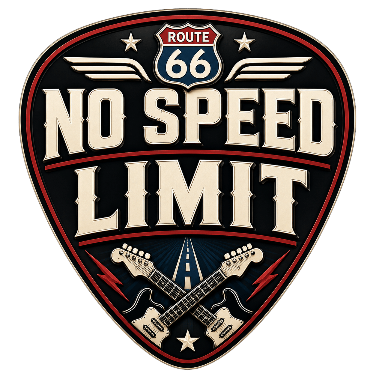 Route 66 no speed limit badge